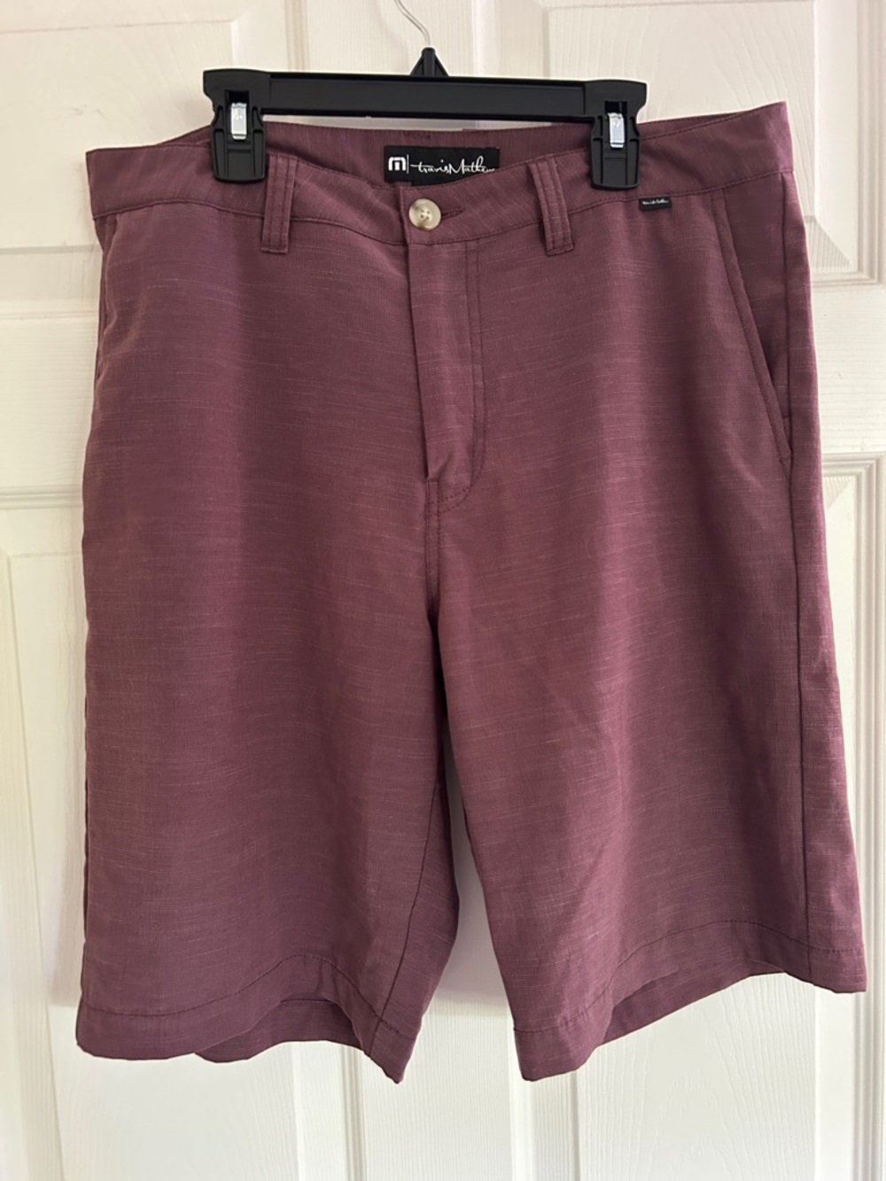 Travis Mathew Men's Plum Flat-Front Shorts